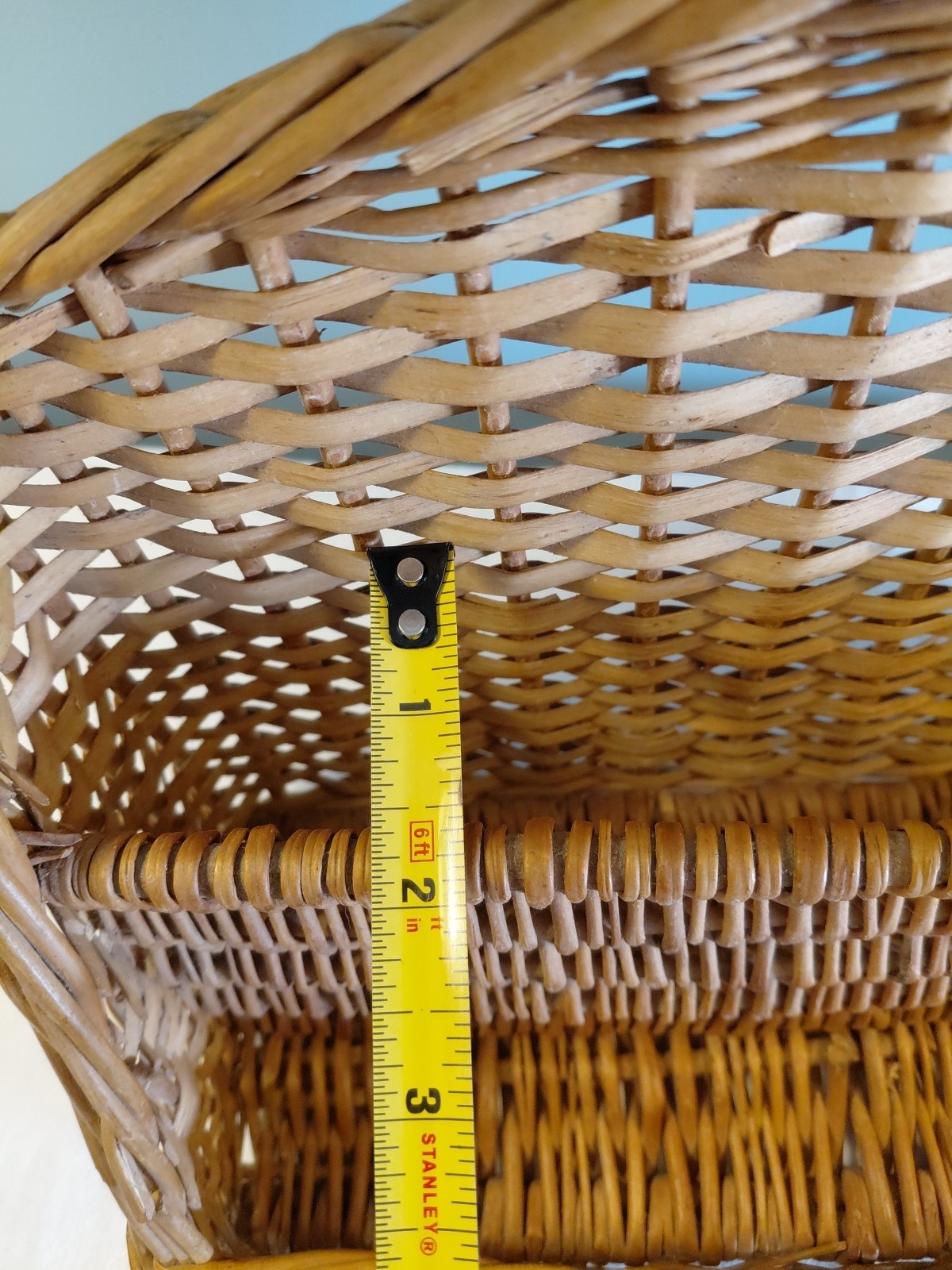 VTG Wicker Rattan Desk or Wall Organizer Letter Holder Separator