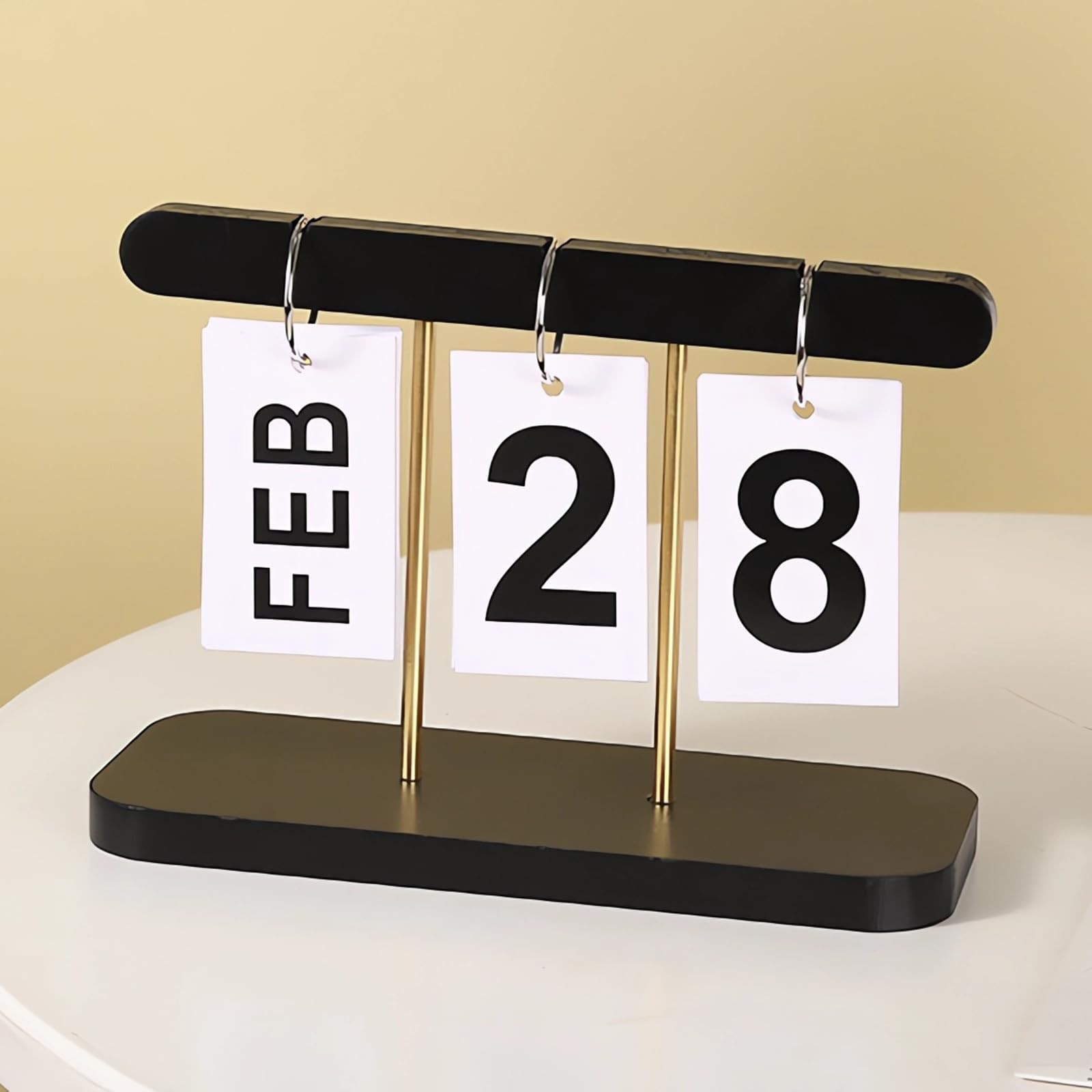SUPTEC Perpetual Daily Flip Calendar for Desk 2026 Reusable Office Black