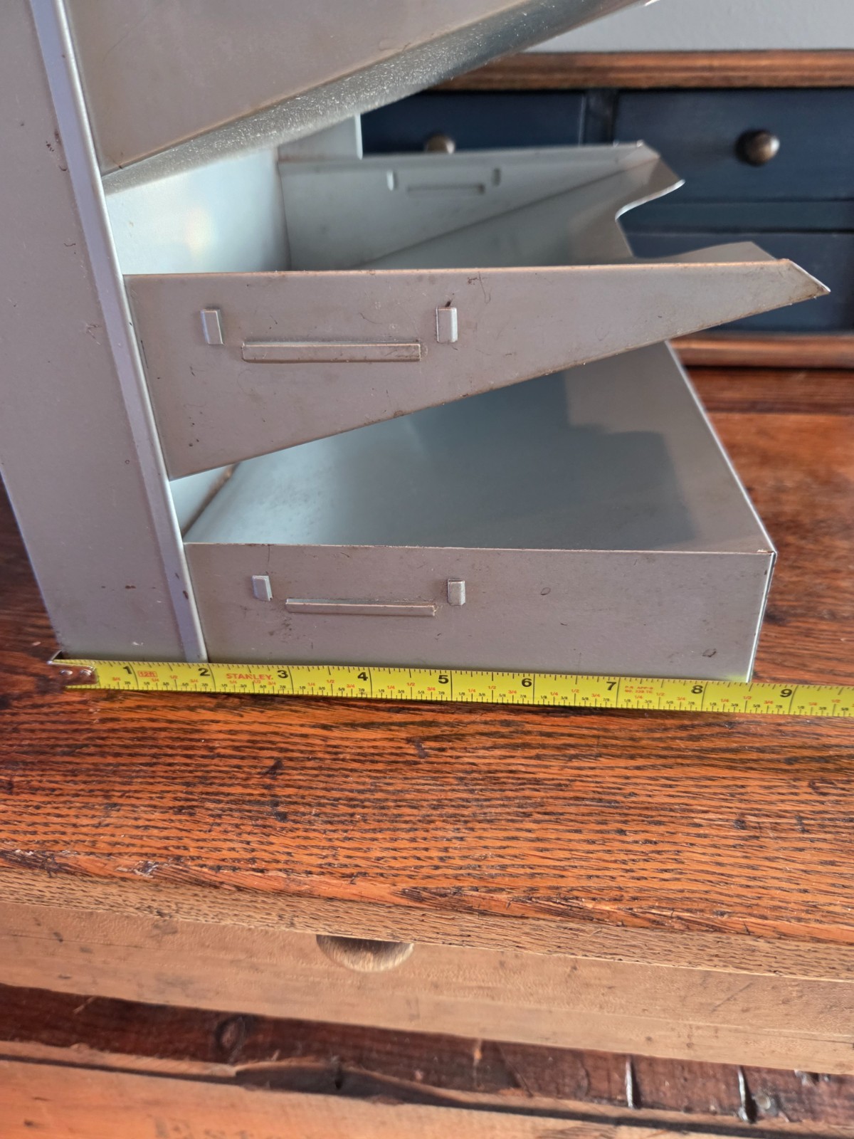 VTG Metal Paper Holder 5 Shelf Tier File Tray Desk Organizer In Out