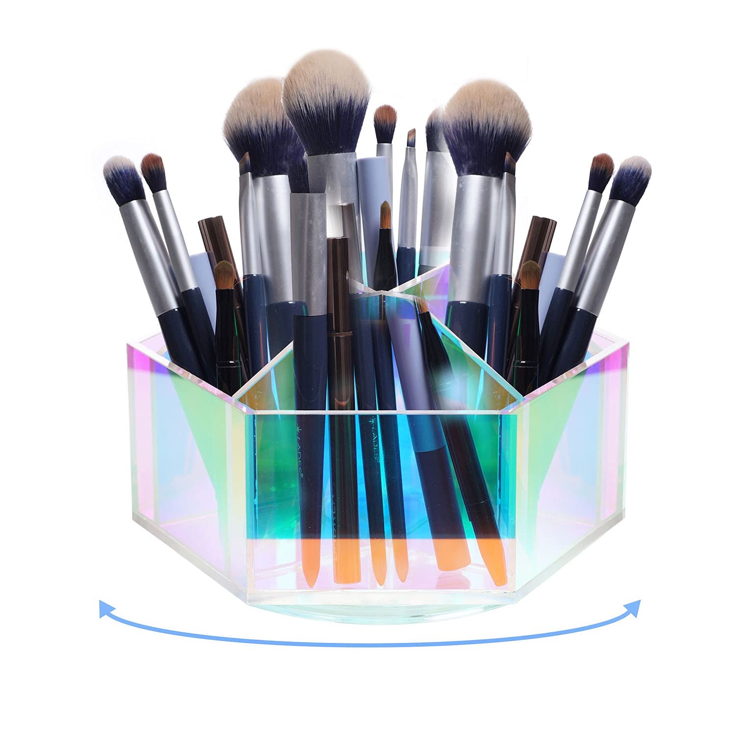 liguanlan Luxurious Makeup Organizer,Spin, Iridescent Brushes Gorgeous
