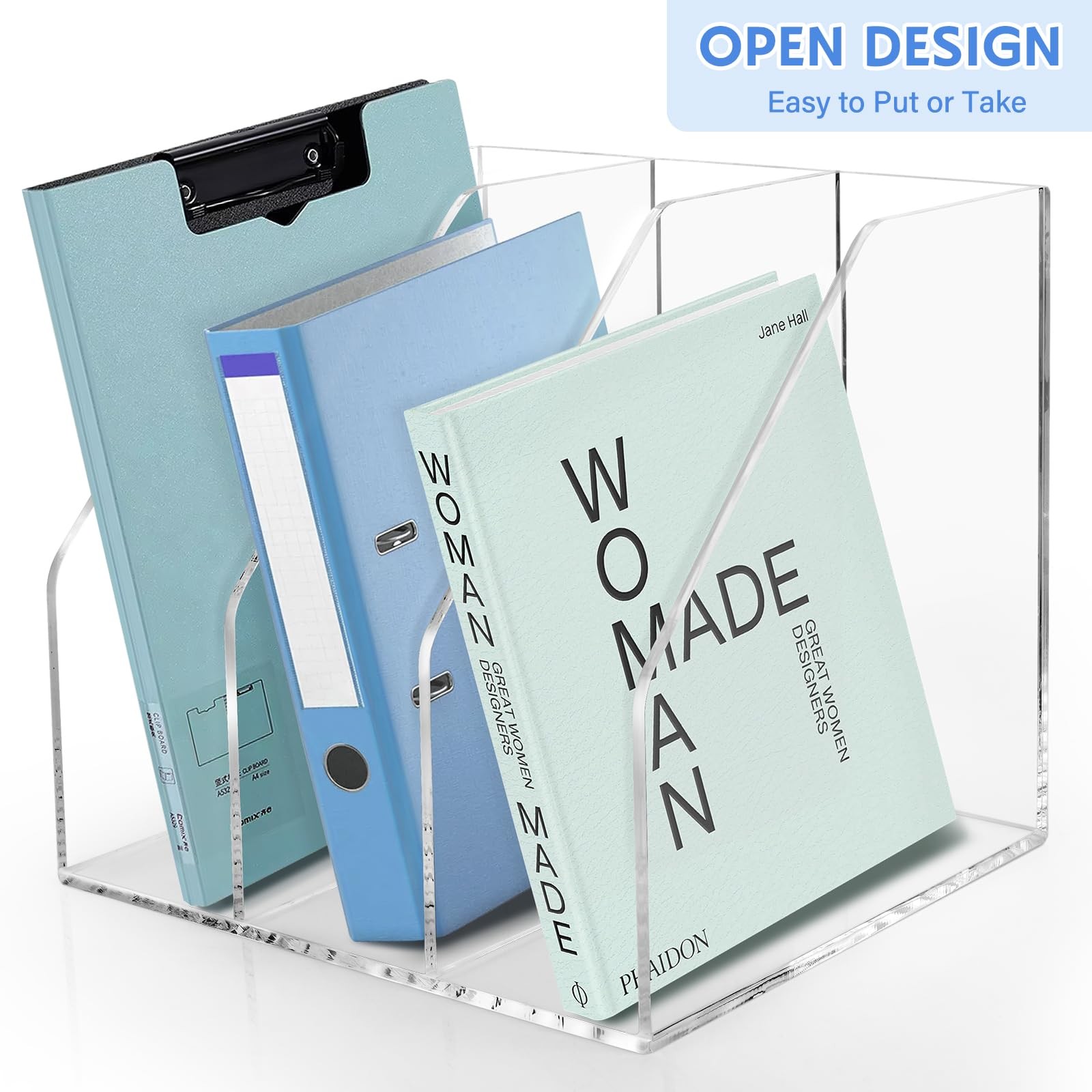 Acrylic Paper Tray Stackable Letter Organizers, Clear Paper Desk Organizer, 3…