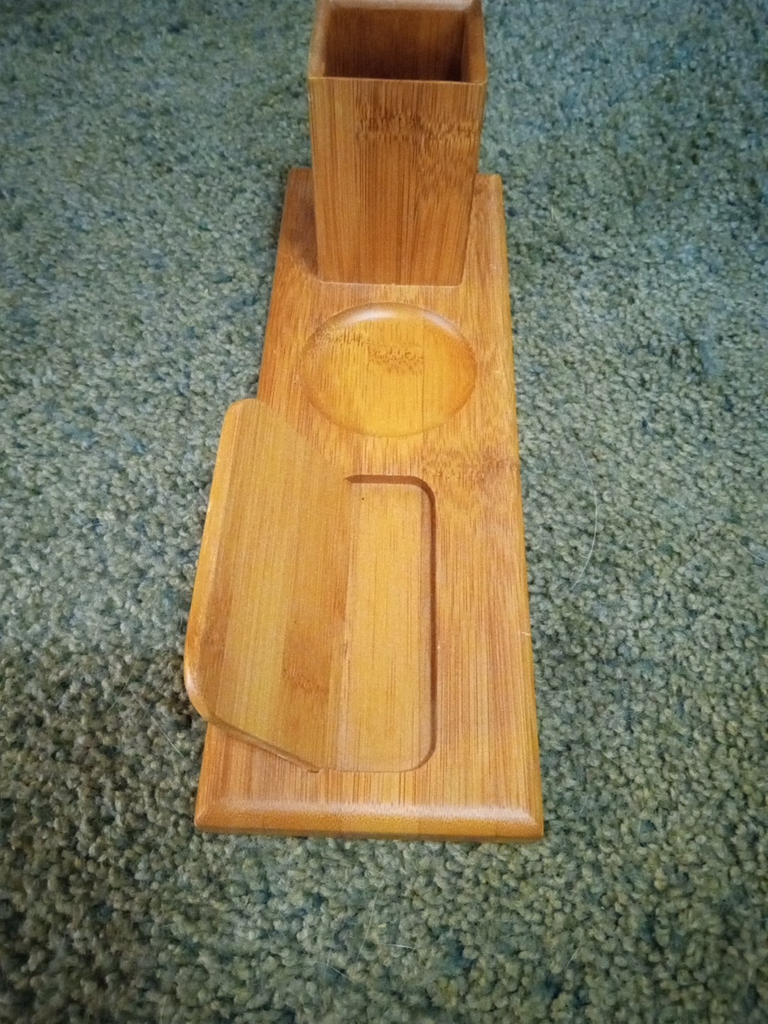 Wooden Handmade Desktop Organizer Cards Pencils Change Holder Unique USA Nice