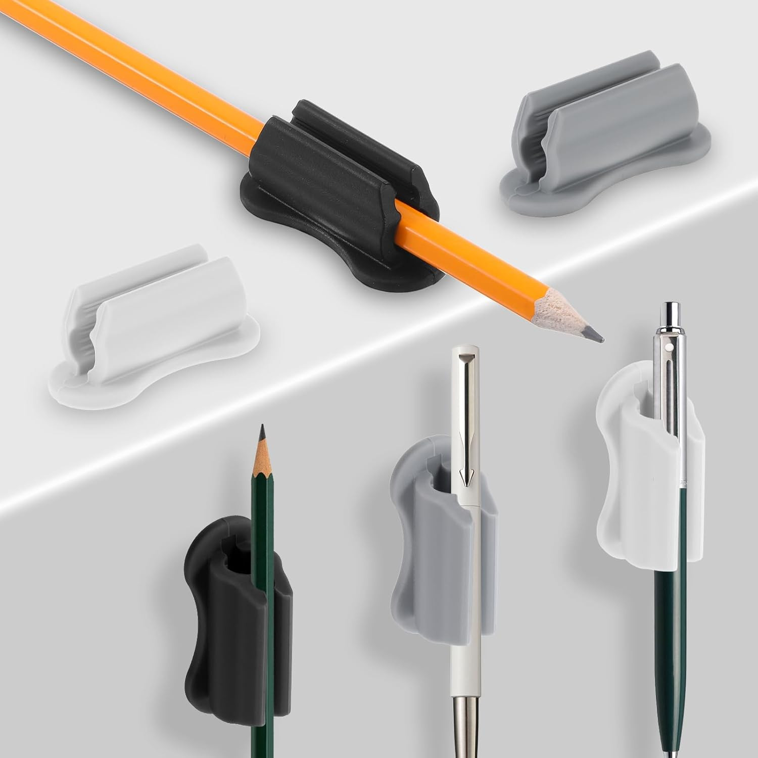 6 Pcs Pen Holder for Wall, Adhesive Sticky Silicone Pencil Holder for Upgraded D