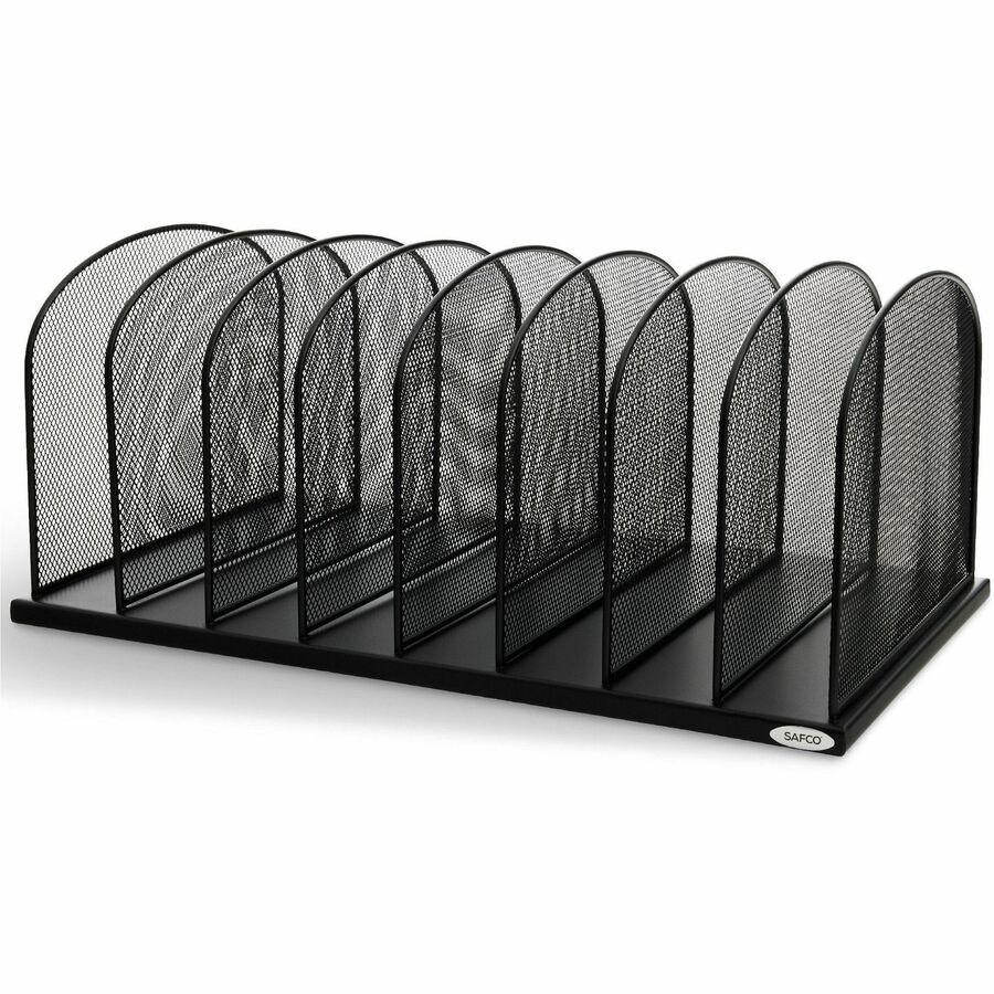 Safco 3253BL Mesh Desk Organizer Black 8 Compartments Steel