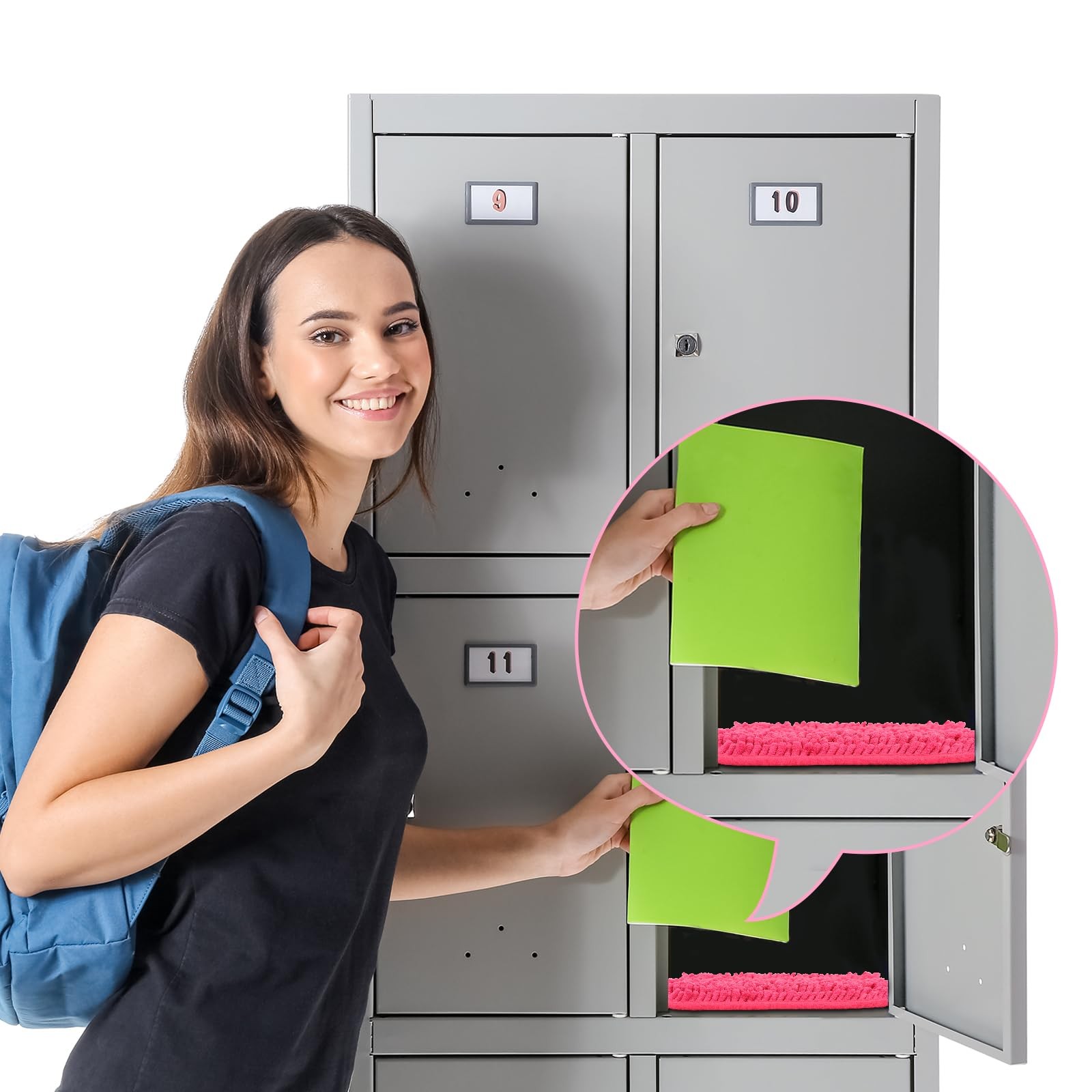 Locker Organizer Shelf Carpet Decorating Kit School Office Pink Accessory Set