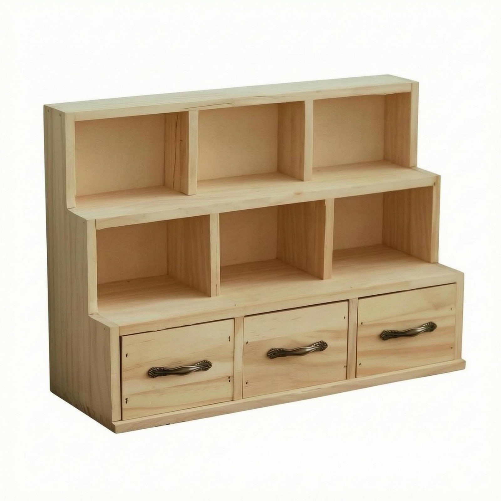 Wooden Desktop Cabinet Space Saving Desktop Storage Cabinet Sleek Texture