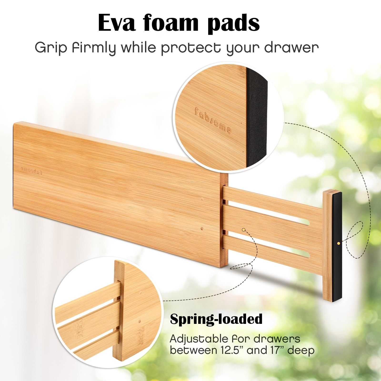 Fabsome Dresser Drawer Organizers 6 Pack 4.65 High Adjustable From 12.5-17