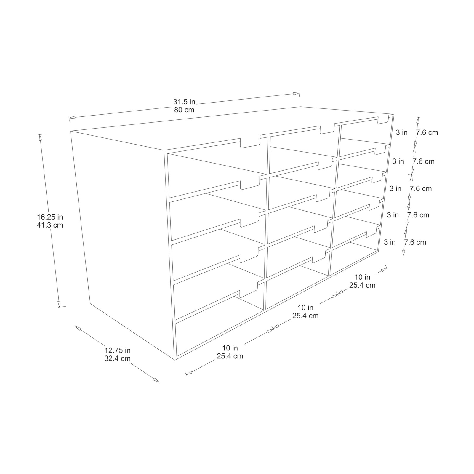 Office Mailbox Storage Unit 15 Slots 70% Recycled Document Organizer Blue