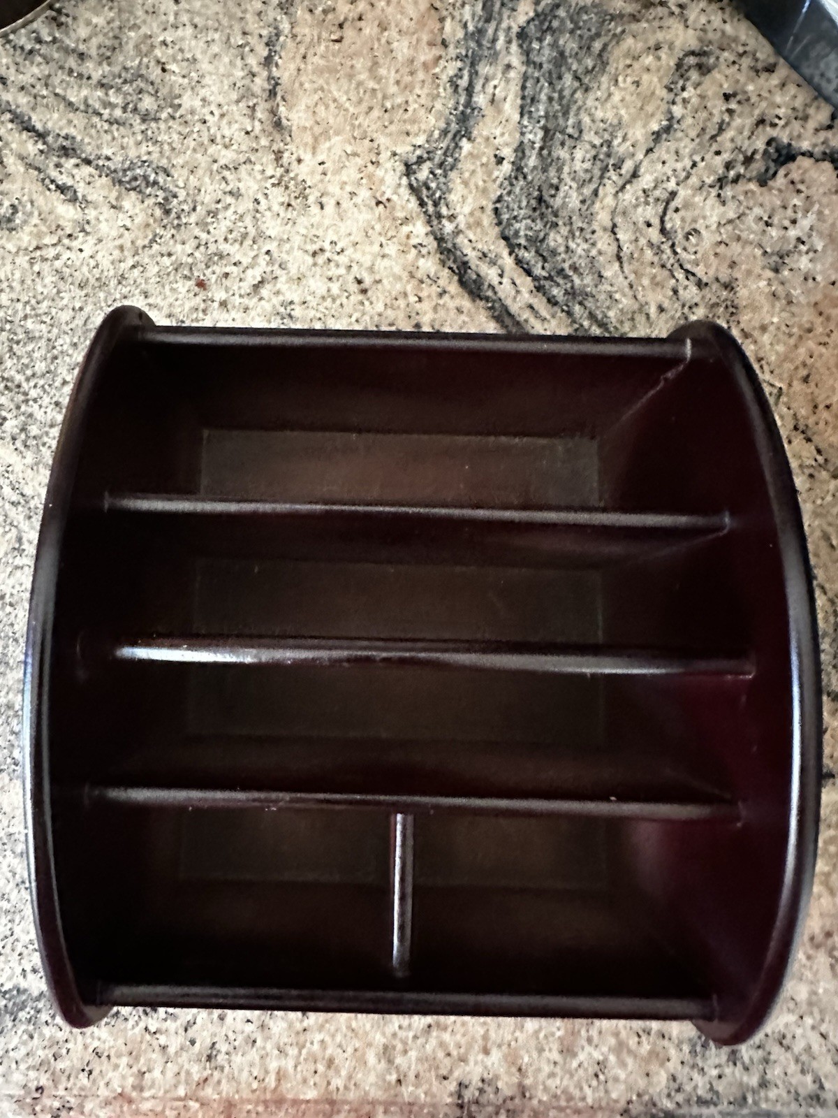 Wooden Desk Top Caddy Compact Space Saver 5 Sections Multi Functional Swivels