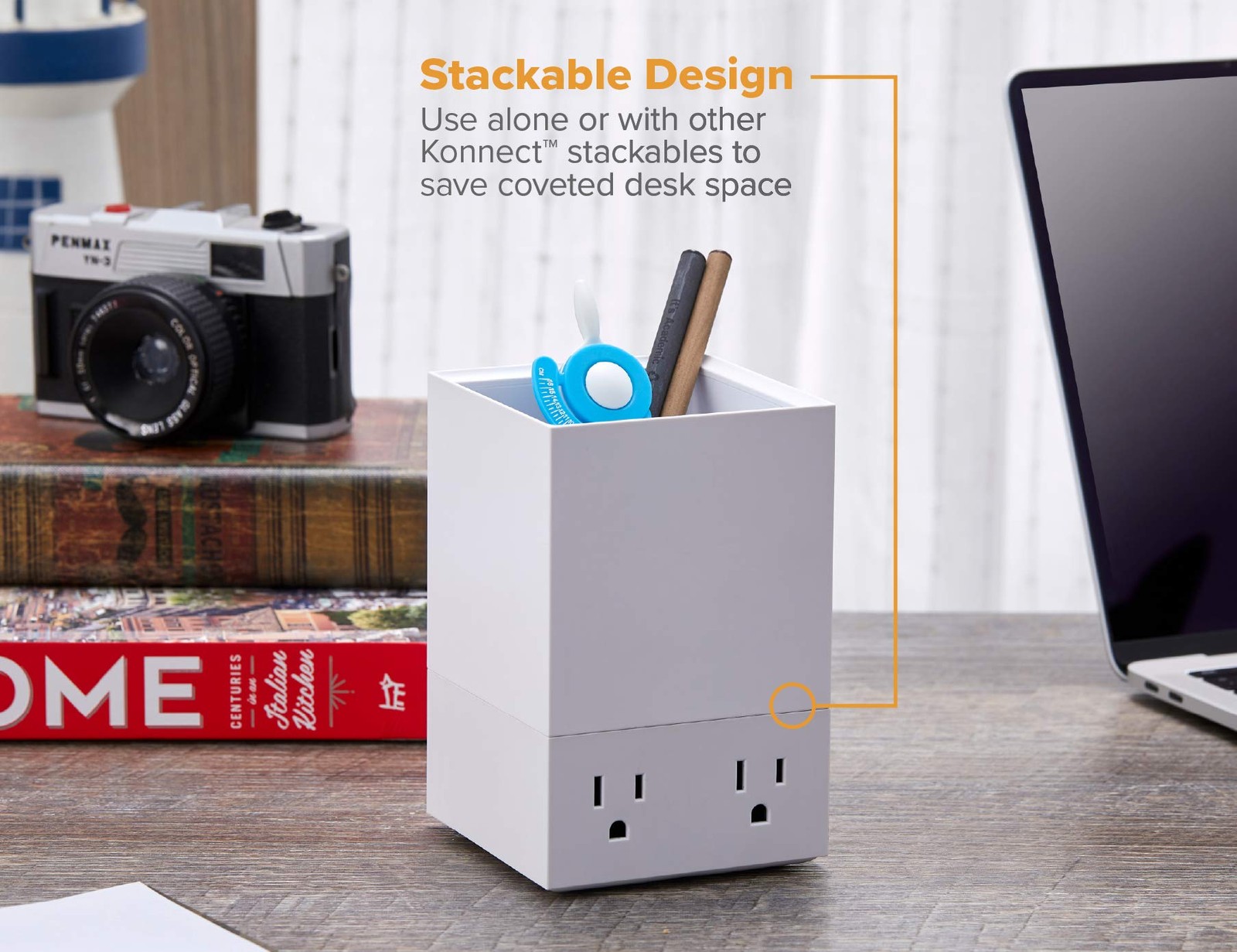 Konnect Stackable Pencil Cup Organizer For Pens Pencils And Desk Essentials