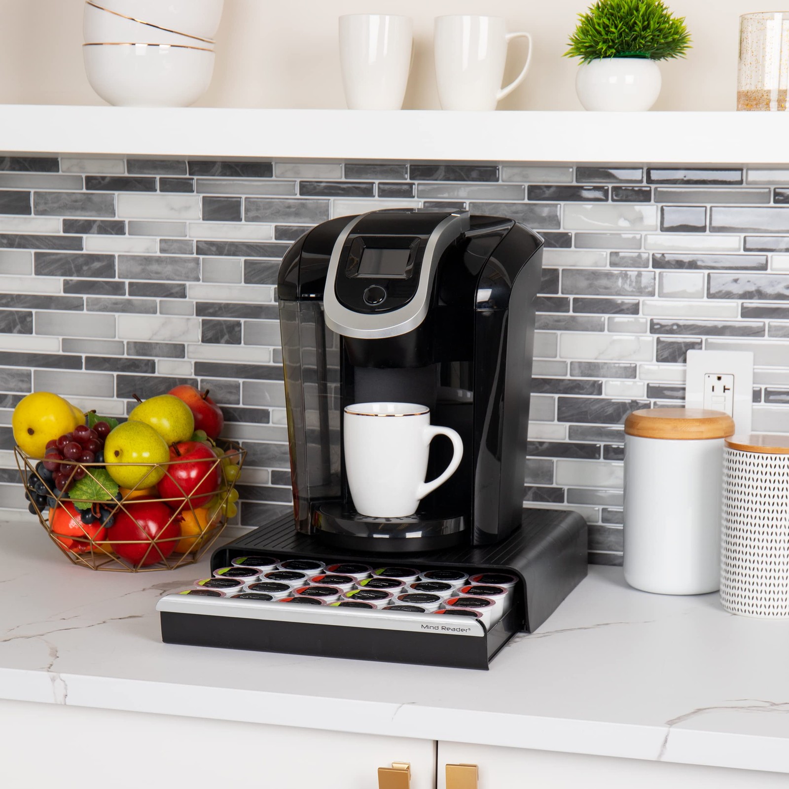 Mind Reader Single Serve Coffee Pod Drawer for 36 36 Capacity, Black