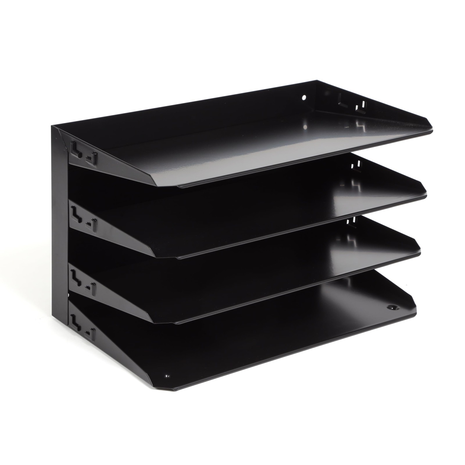 Desktop Horizontal 4-Slot Legal File Binder Organizer Storage Letter Tray, Bl…