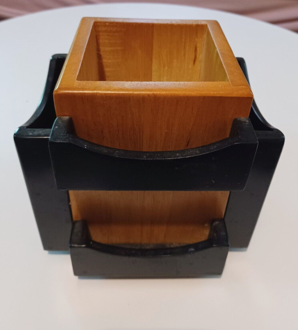 Rare Vintage MCM Julie Pomerantz Wood Desk/Kitchen Organizer Lazy Susan