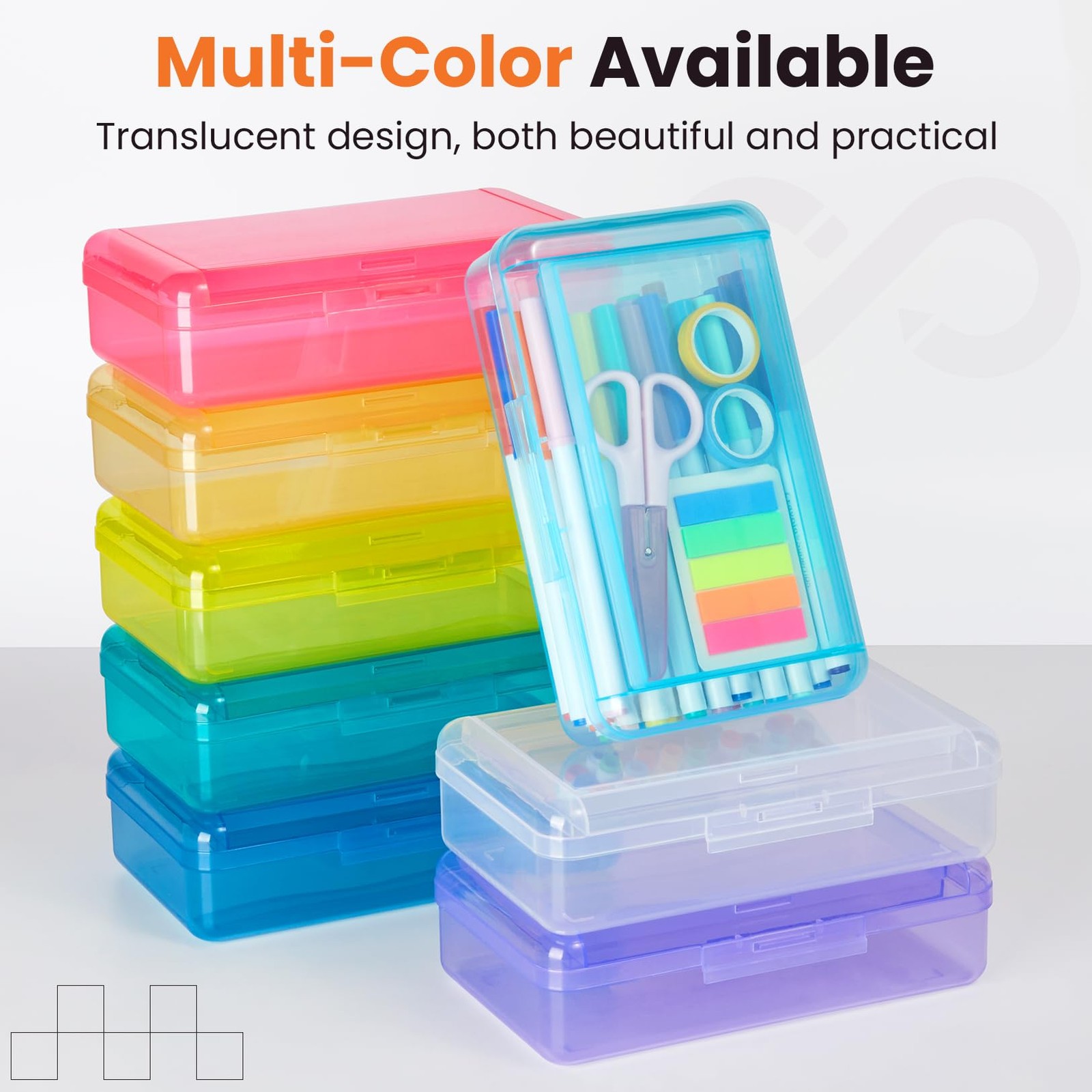 Double Layer Pencil Box, Large Hard Pencil Case Organizer, Clear Plastic Cray…