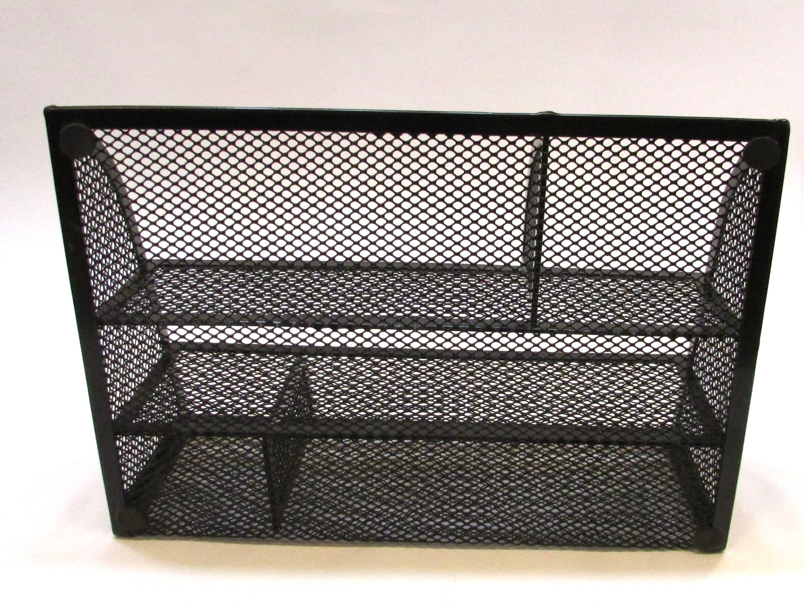 Black Steel Mesh School Home Office Desktop Organizer Horizontal or Vertical