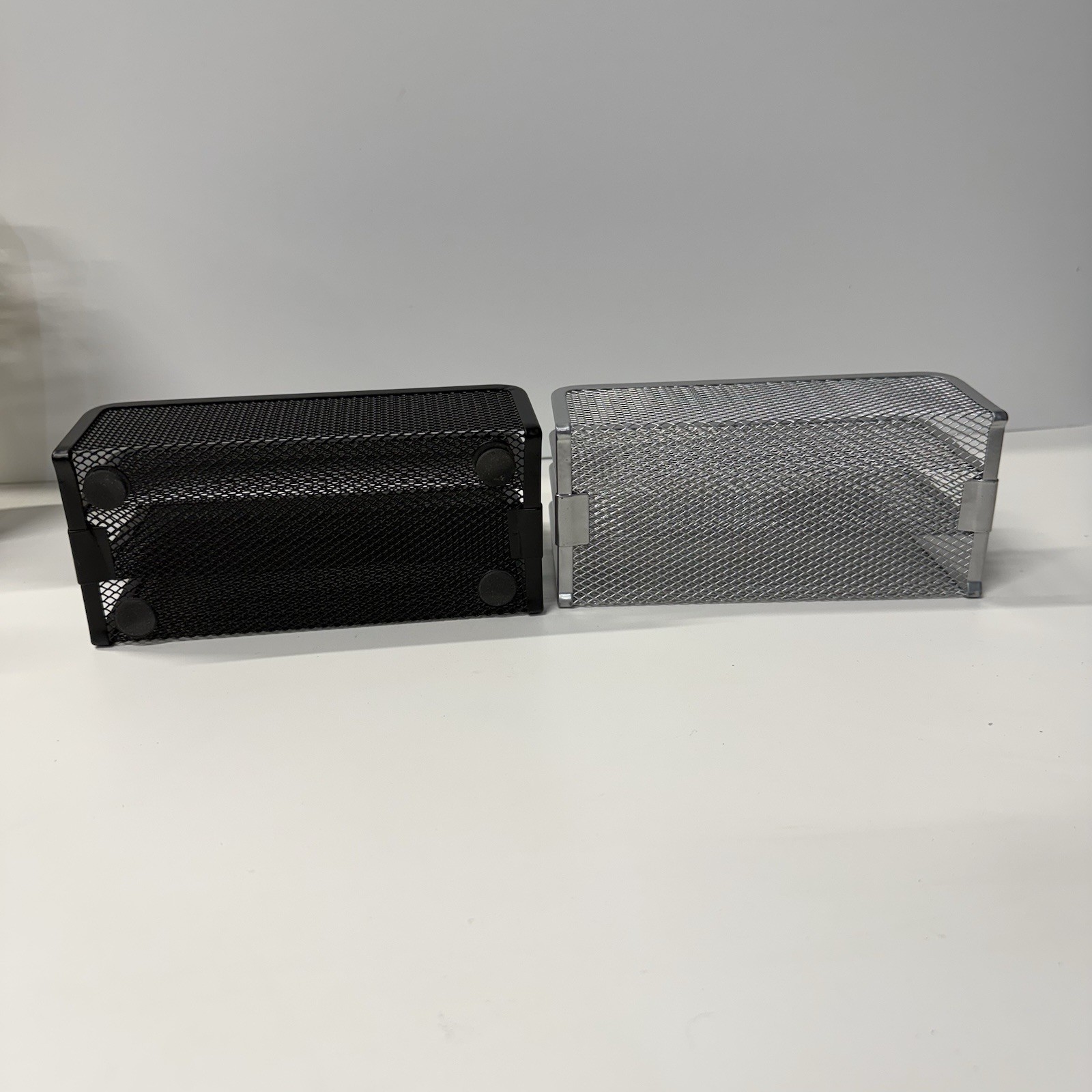 Sturdy Wire Mesh Desk Mail Organizer, 3 Slots, Black & Grey