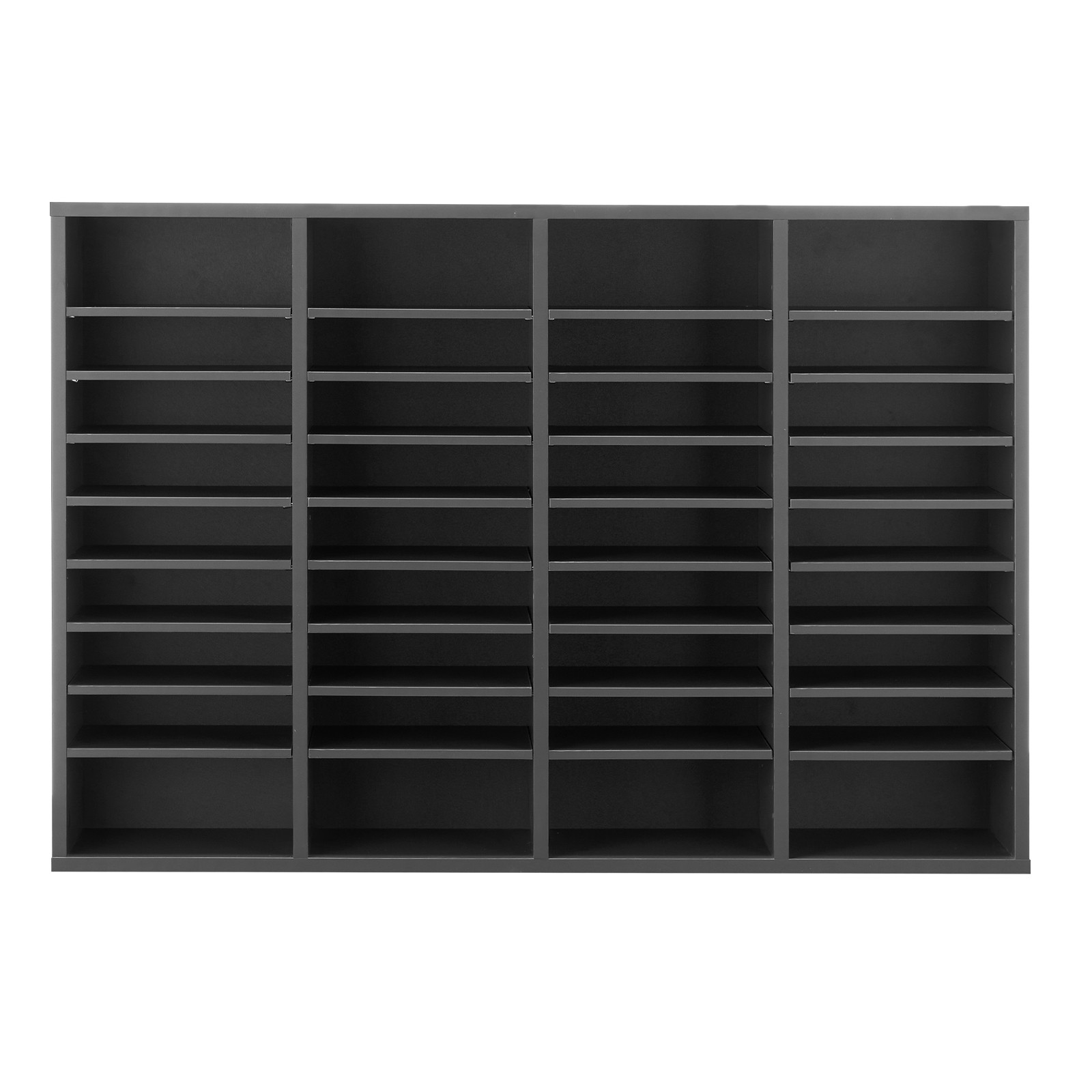 Uimoso Wooden Literature Organizer 36 Compartments with Adjustable Shelves Grey