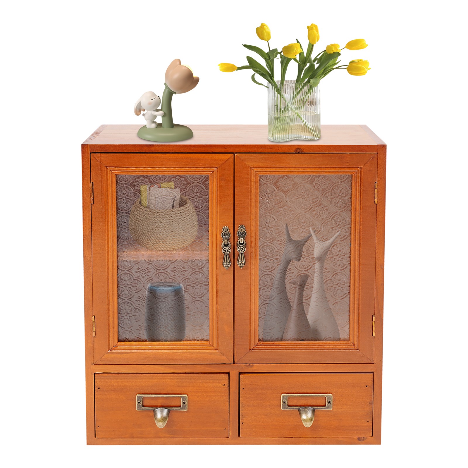 Vintage Tabletop Organizer, Wooden Storage Drawer Box, Storage Cabinet for Desk