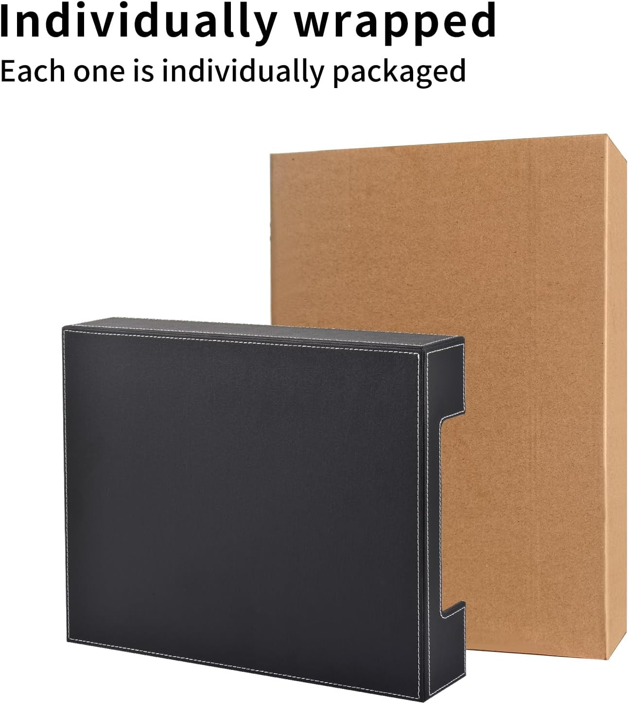 Luxury Leather Letter Tray – Elegant Desk Organizer for Mail & Accessories, Blac