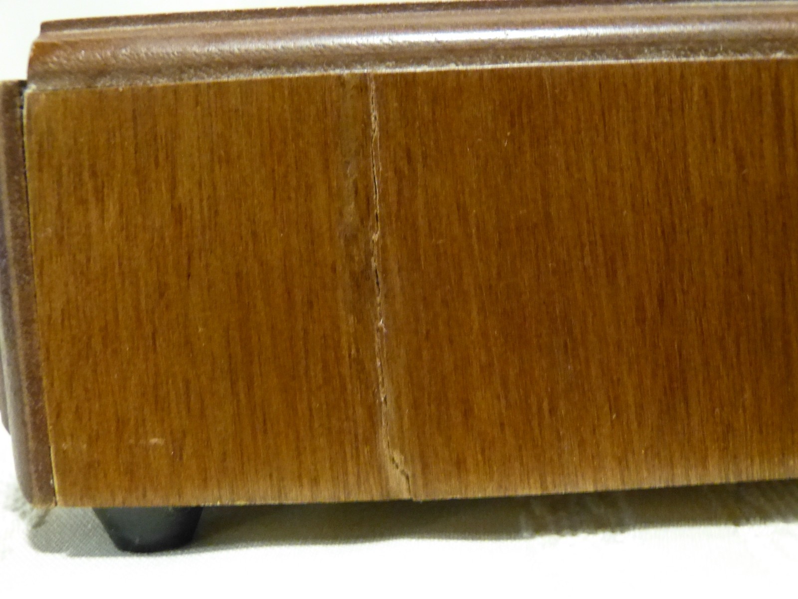 Vintage London Leather Men’s Wood Jewelry Valet Box, MCM, Brass Drawer Pull