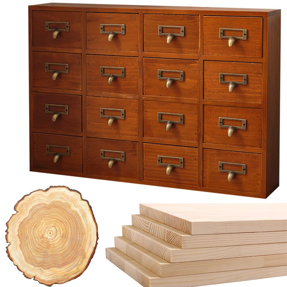 Vintage 16 Drawers Tabletop Library Card Catalog Cabinet Apothecary Storage Box