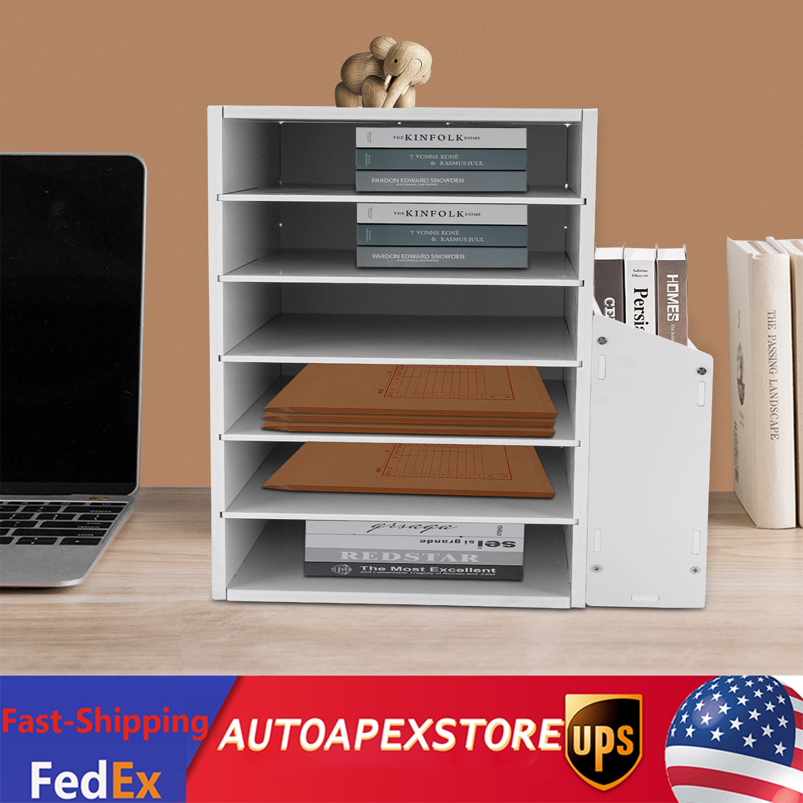 File Organizer PVC Board Letter Desktop Document Folder Office Tray Holder 6Tier
