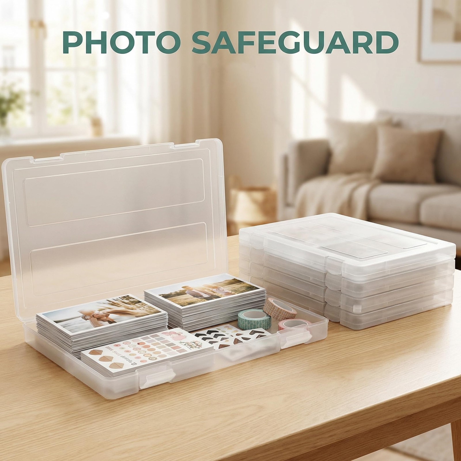 Hiceeden 4 Pack Plastic Project Case for 8.5″x11″ 12.5″Lx9.4″Wx1″H, Clear