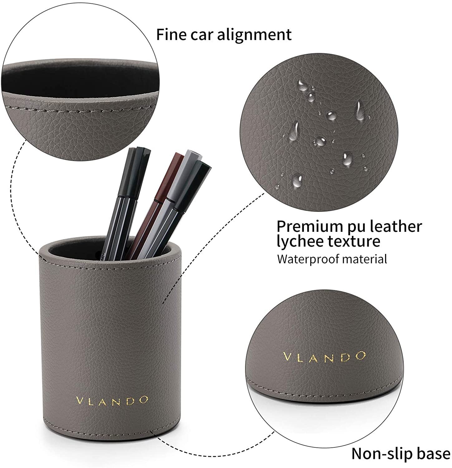 Office Desk Organizer Leather Desktop Organizer Caddy with Drawer for Storing…