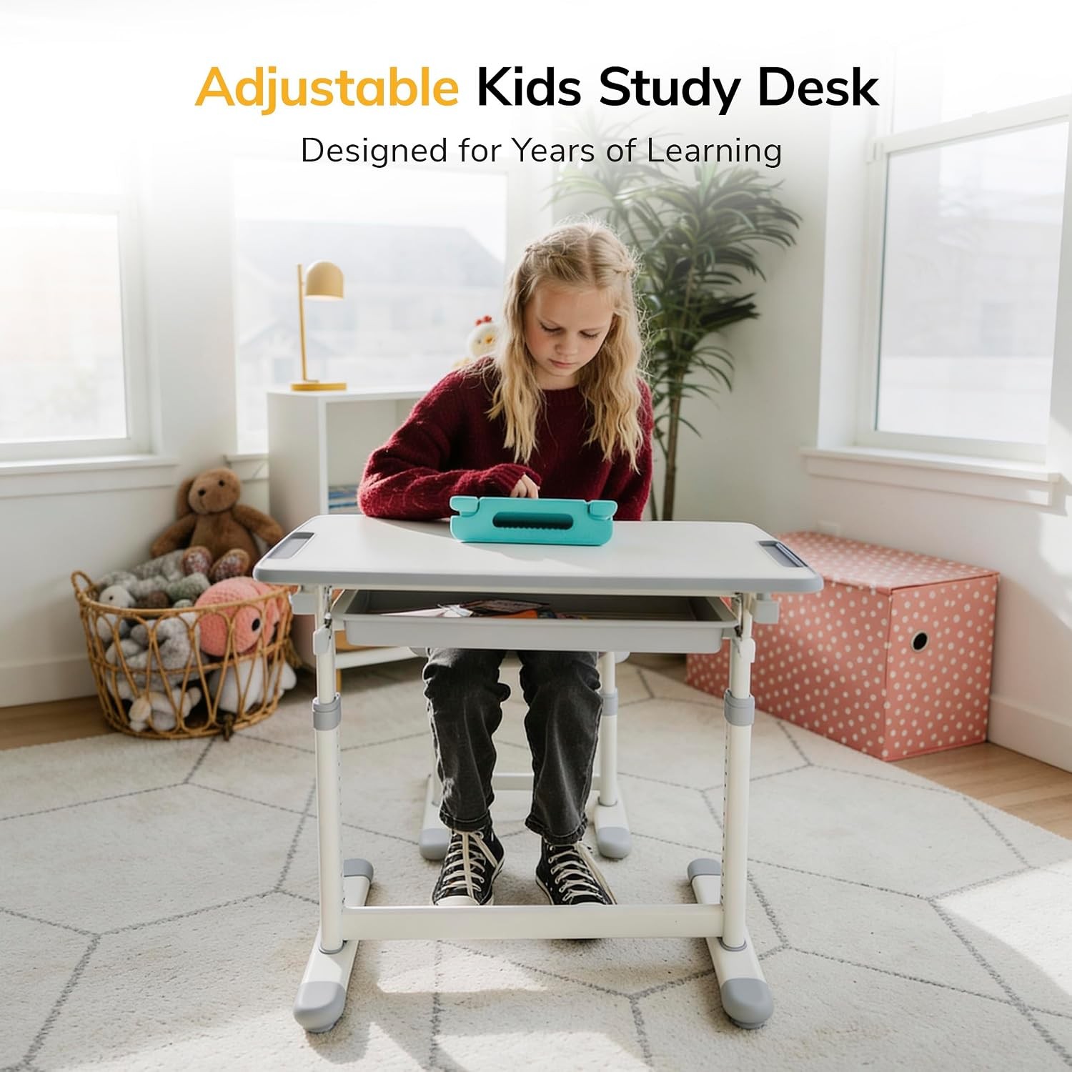 Mount-It Kids Desk & Chair Set Height Adjustable up to 30″ Ergonomic School