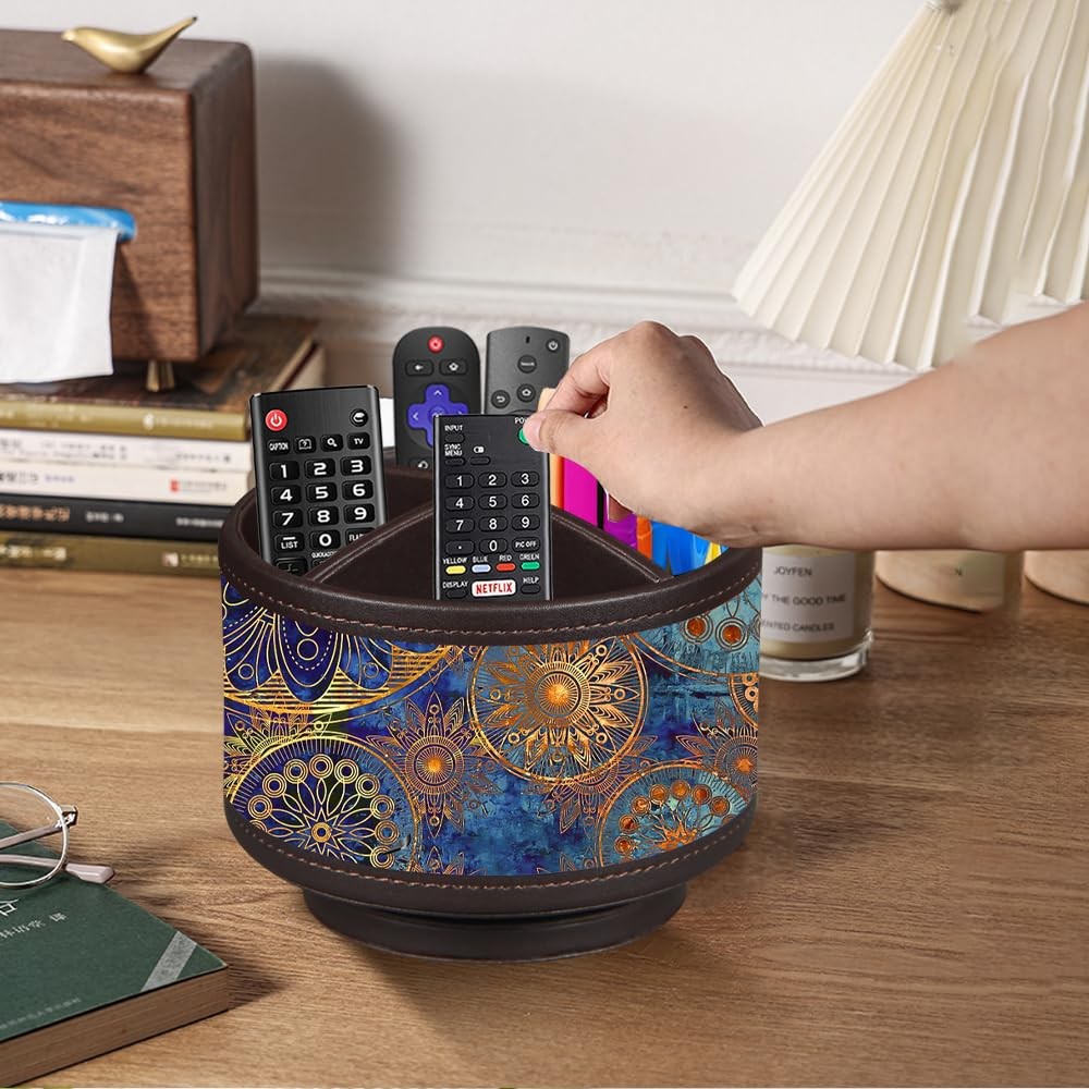 Pen Holder for Desk Organizers and Accessories, 360 Swivel TV Remote Control …