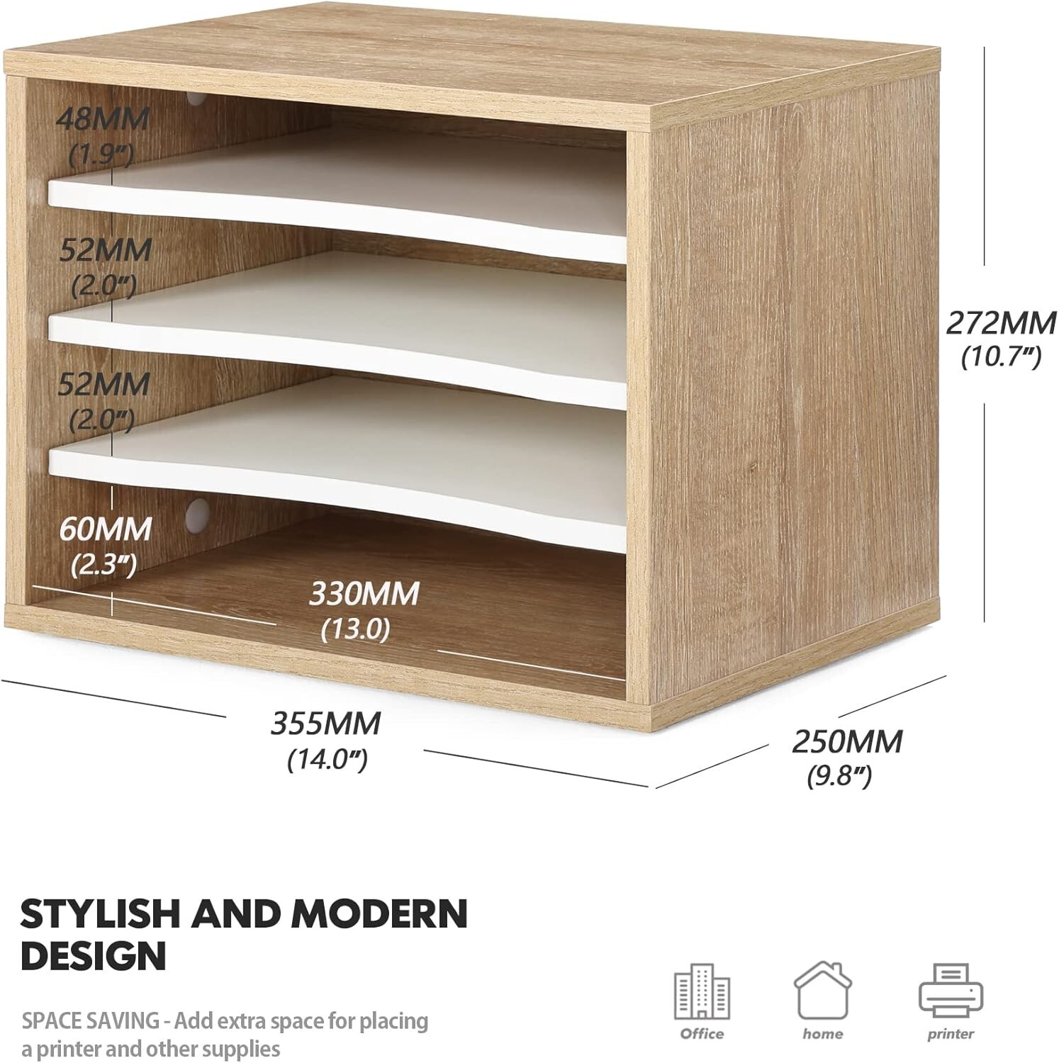 Versatile Light Wood Desk File Organizer – Perfect for Classroom & Home Office