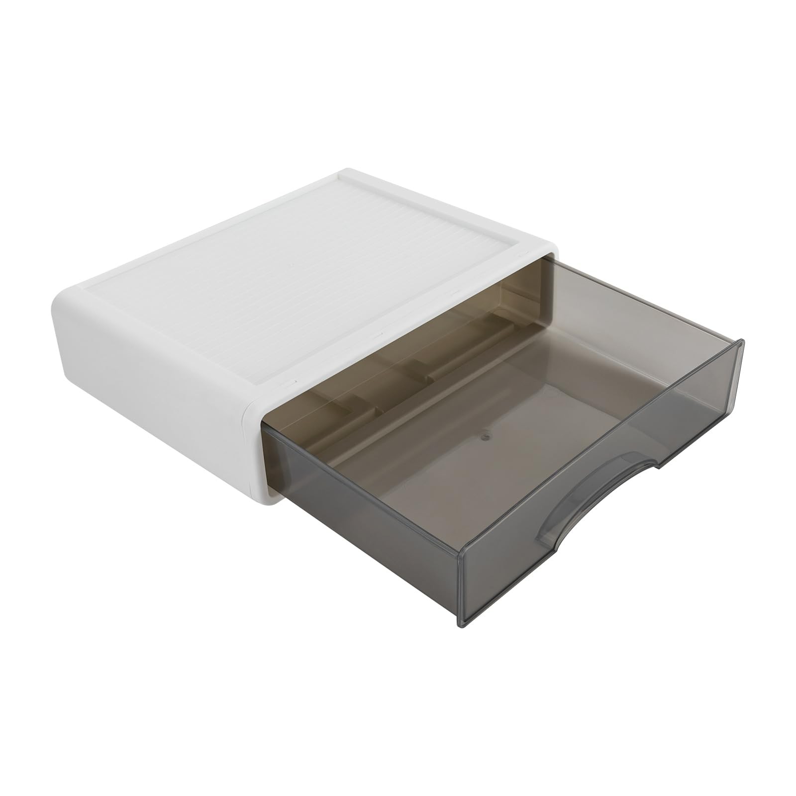 Stackable Office Storage Box with Drawers, Desk White
