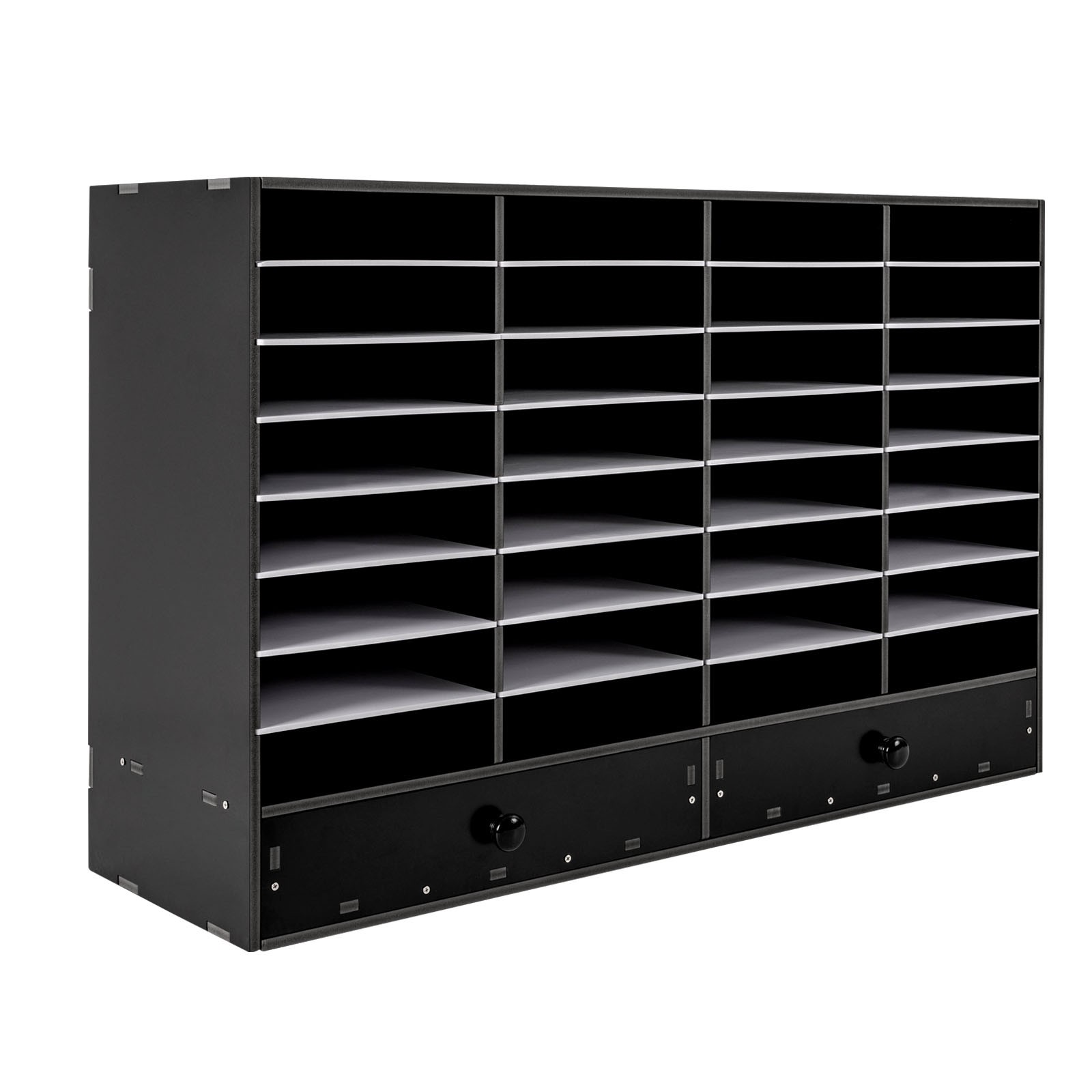 PVC 32-Slots Office File Storage Shelf Organizer Desk Folders Mail Sorter Rack
