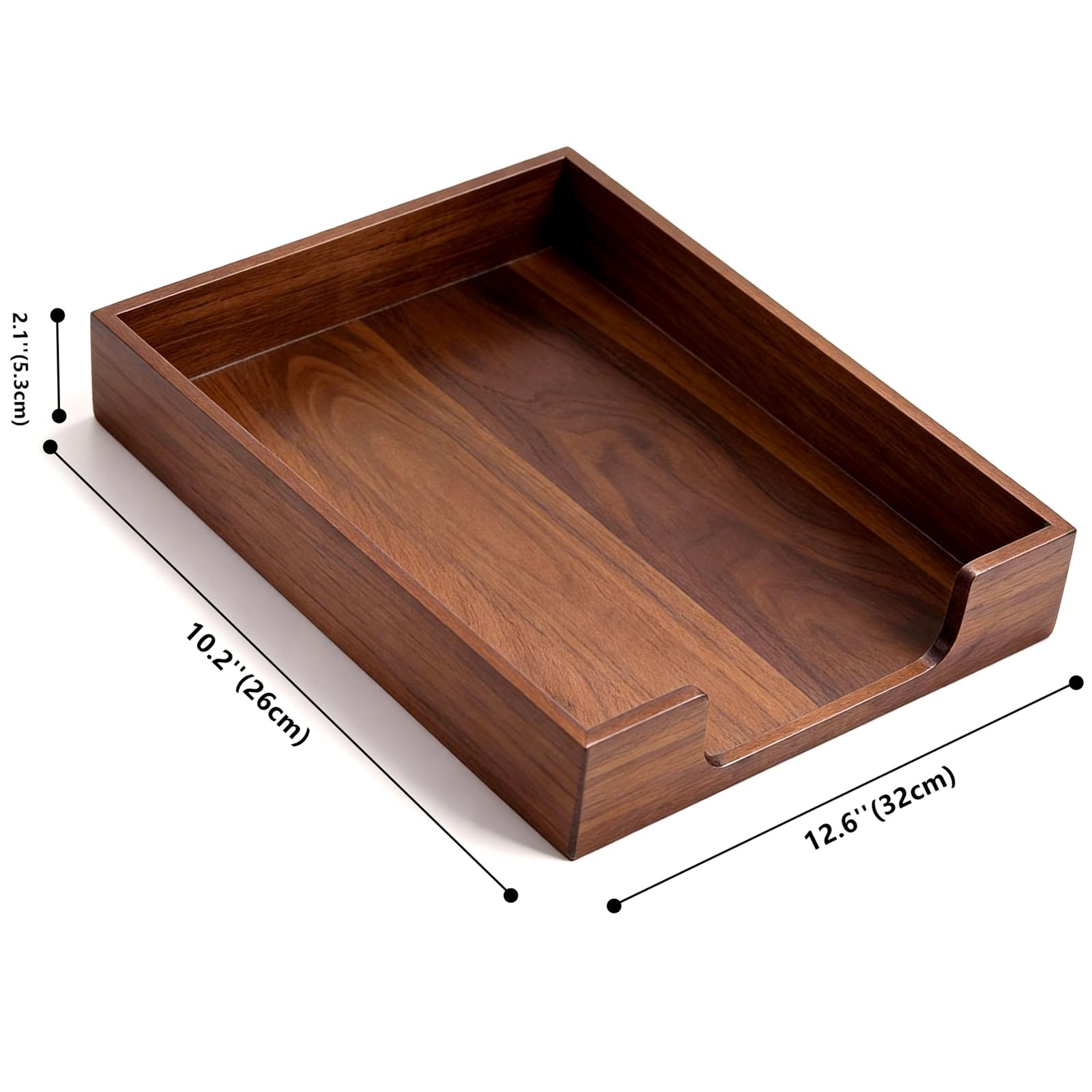 Bamber Wood Letter Tray Wooden Desk Organizer Paper Document File Tray for Offic