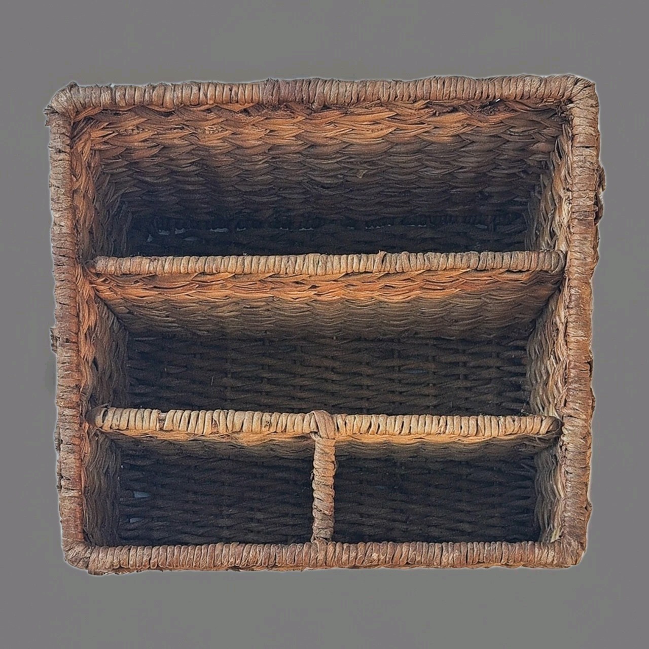Wicker Baskets Set of 2 Vintage Organizer – Rustic Office Home