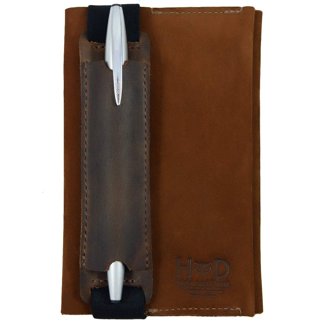 , Leather Pen Case w/Elastic Band, Fits (6 to 7 in.) Tall Notebooks/Pencil Sl…