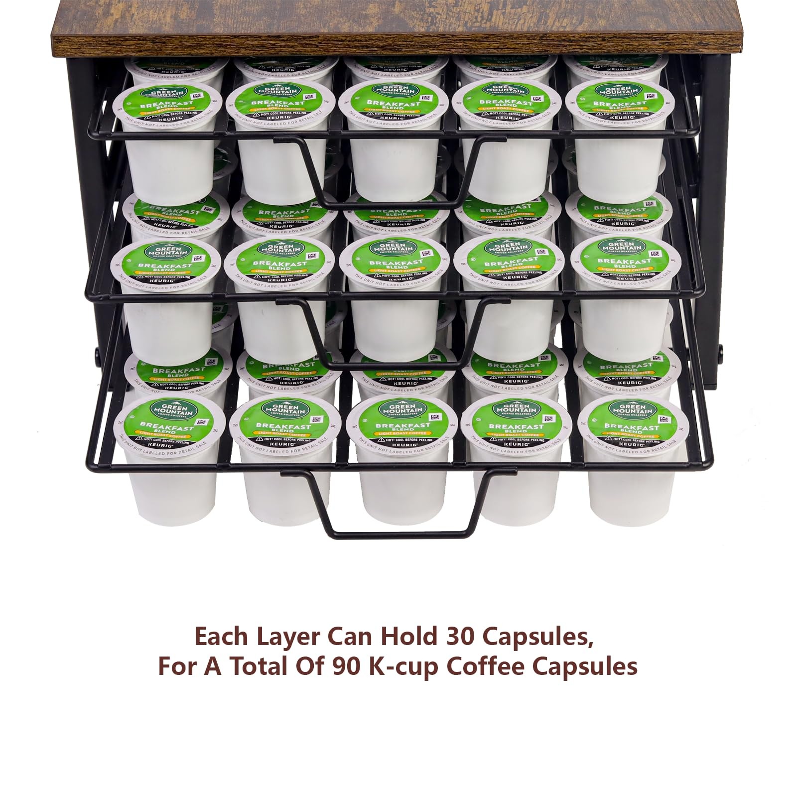 SPEDAY 3 Tier Coffee Capsule Storage Drawer,Coffee Pod Holder for K black