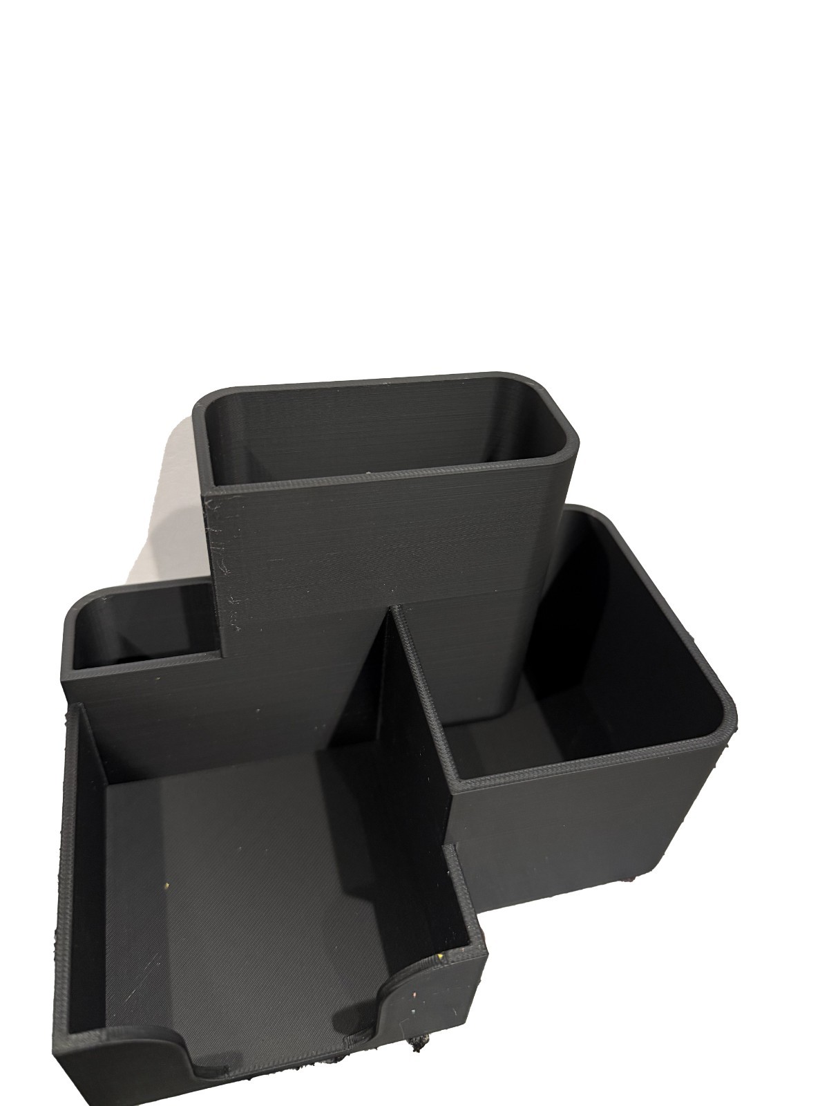 Desk Organizer with Pen Holder & Sticky Note Tray – Office Supply Caddy Black