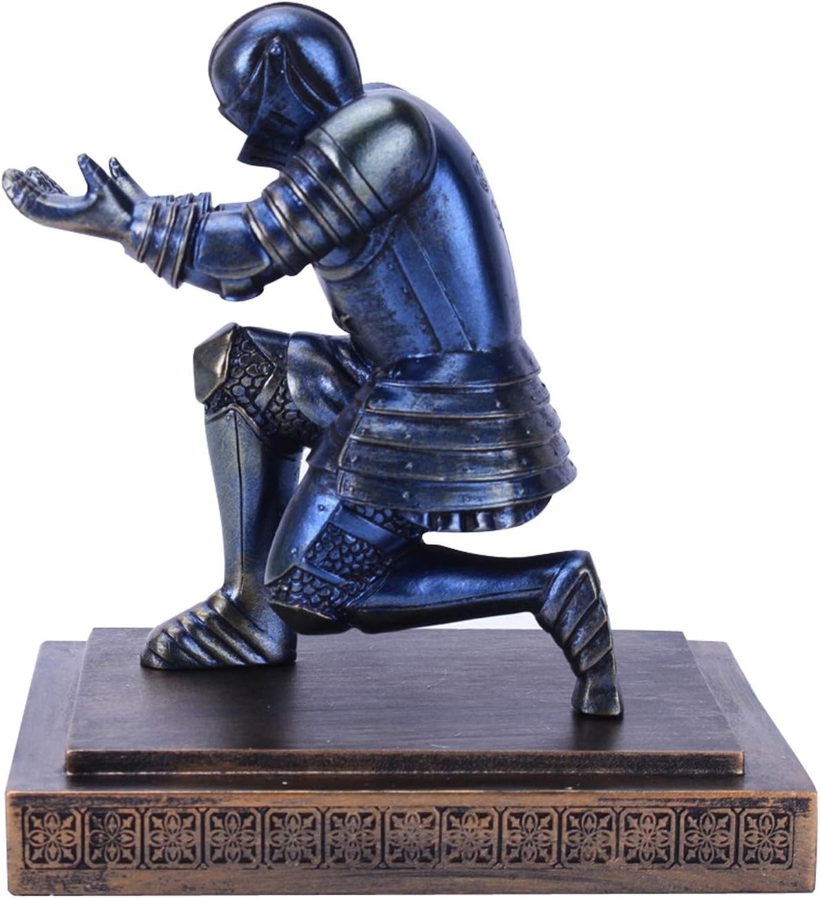 Executive Knight Pen Holder in Blue Resin for Desk Organization and Decor
