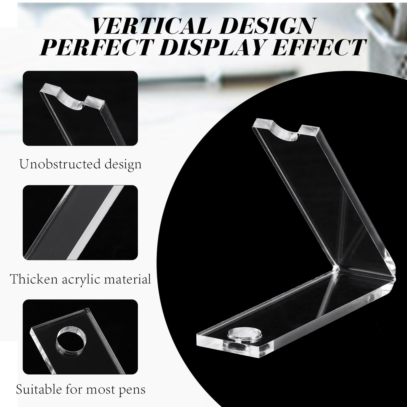 AIOMOB 4 Pieces Acrylic Pen Holder Display Stand Transparent Makeup Brush Rac…