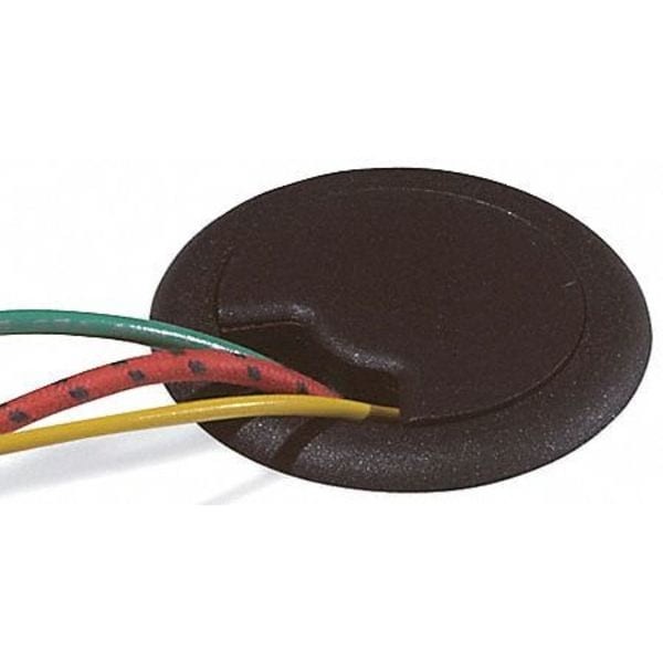 Master Caster 00203 Grommet, Desk, 3 1/8 In Dia, 1 1/8 In H, Blk
