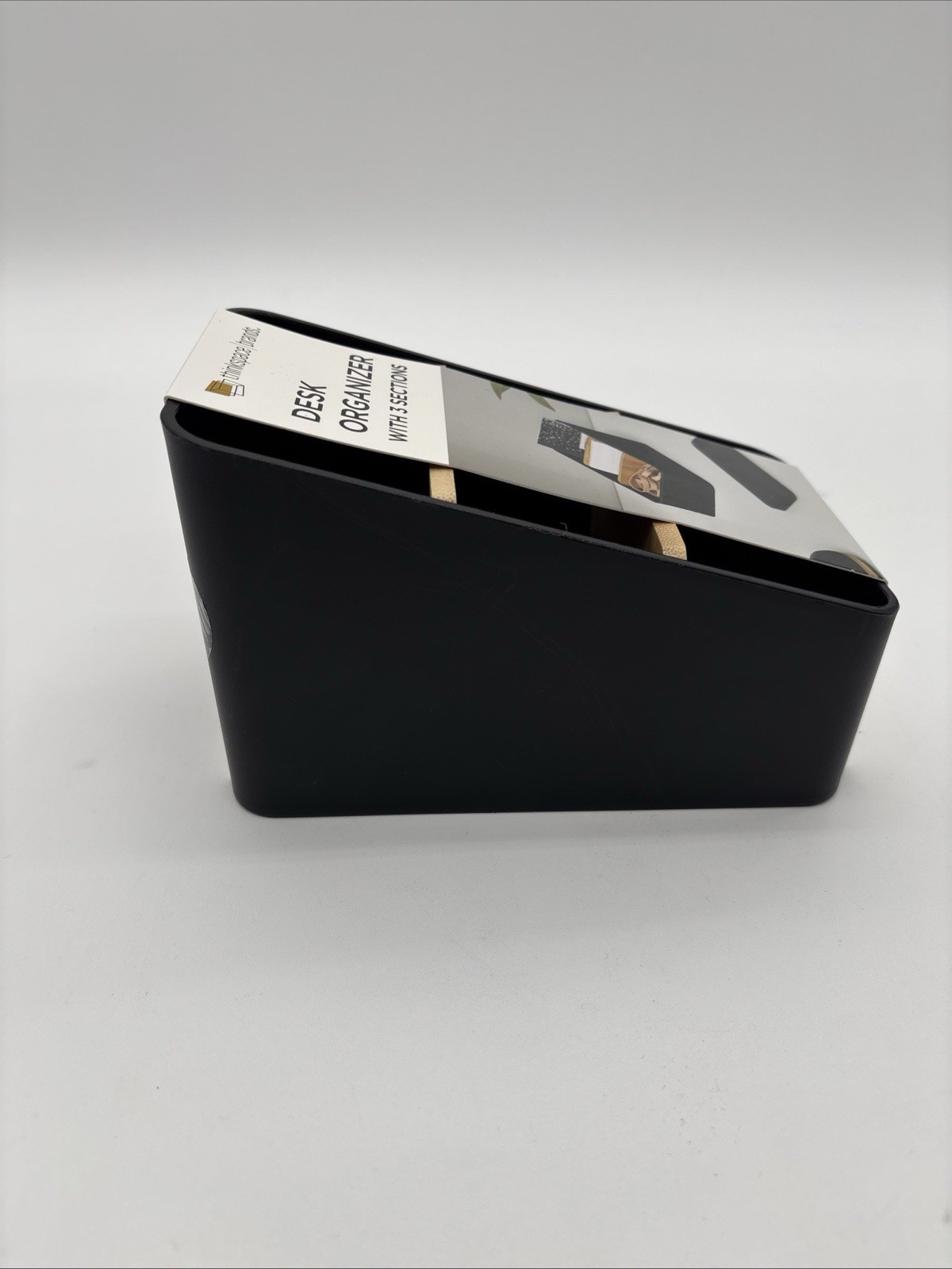 Thinkspace Desk Organizer 3 Compartment Storage Black, NEW 3.75″ x 6.1″ x 4″