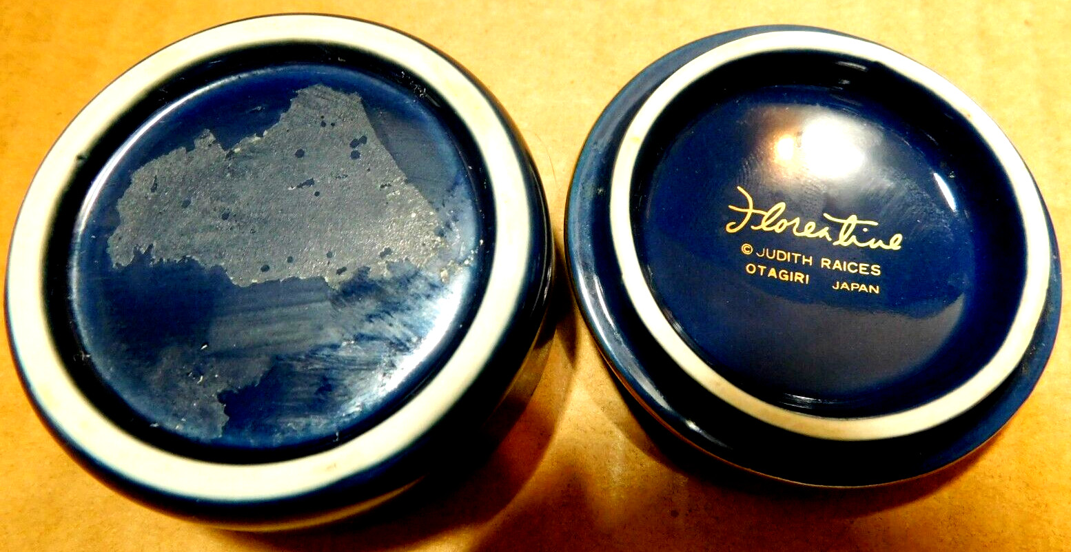 OSS~Otigari Florentine Cobalt Blue Gold Trim Japan Judith Raices Desk Set 1980’s