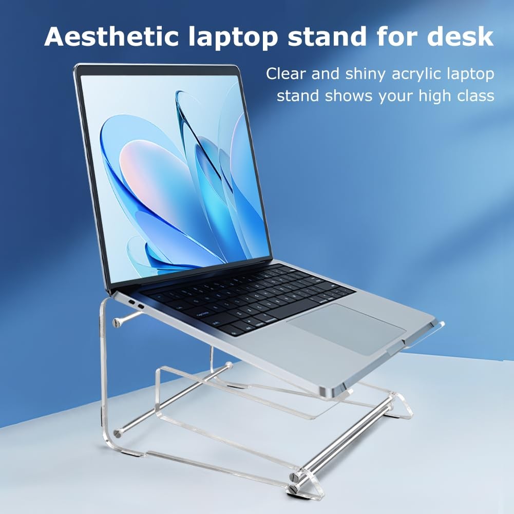 Bibabala Laptop Stand,Acrylic Stand for Desk,Ergonomic Transparent