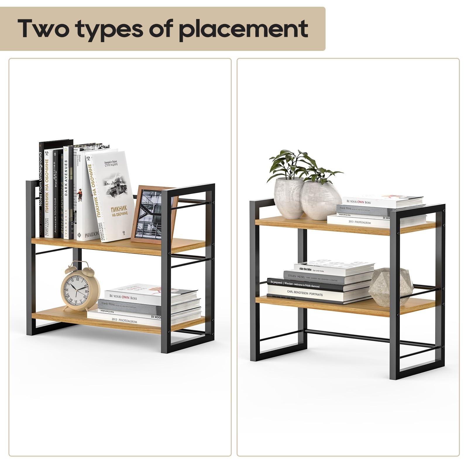ART-GIFTREE Office Desk Shelf 15.7 L x 7.87 W x 14.4 H inches, Black