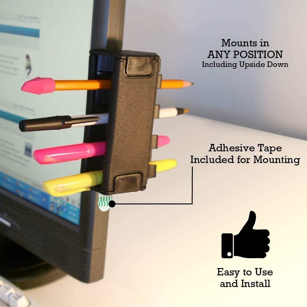 Pen Grip, Pencil Holder in Black (2 Pack)