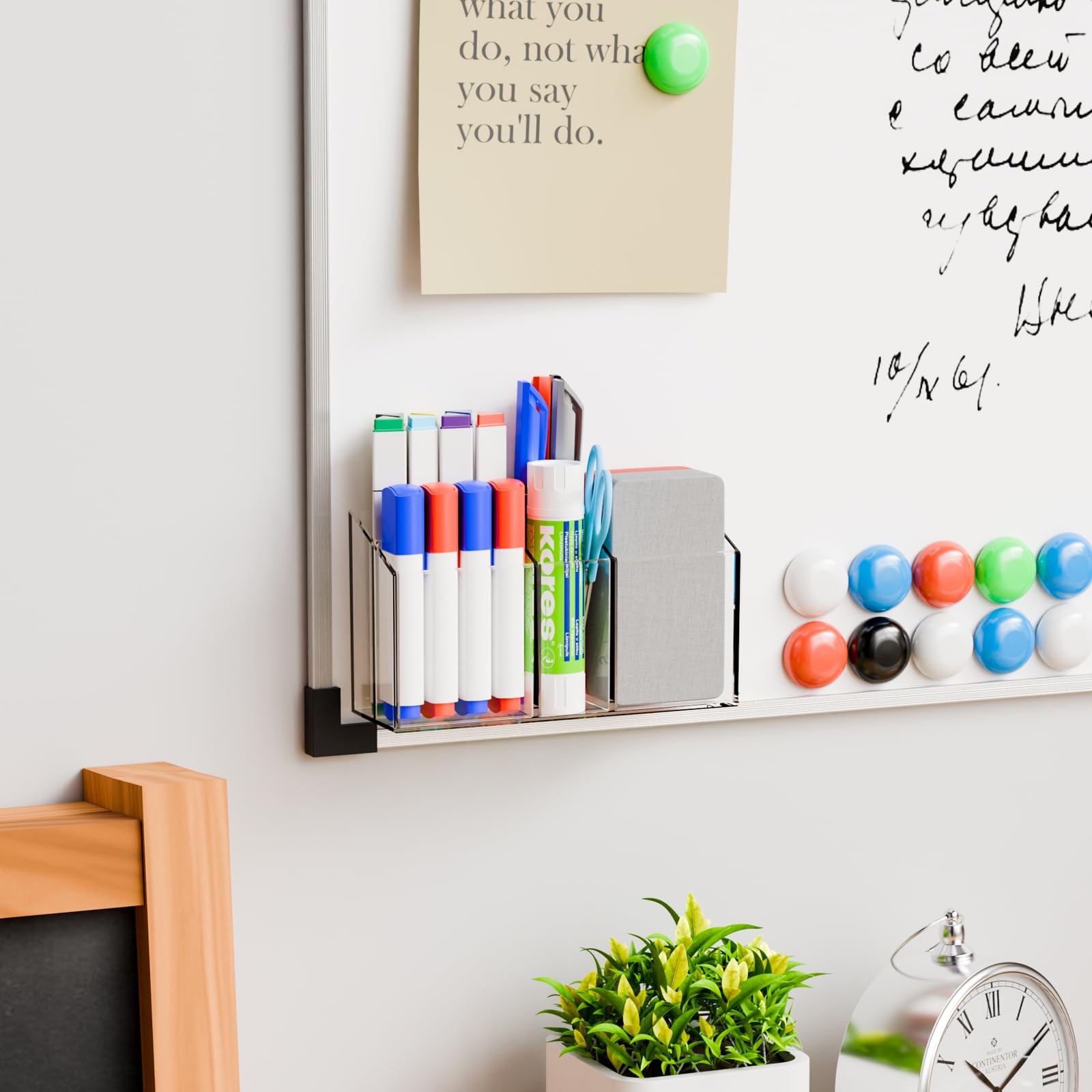 Yieach 2 Pack Magnetic Marker Holder for Whiteboard with Magnet and Adhesive …
