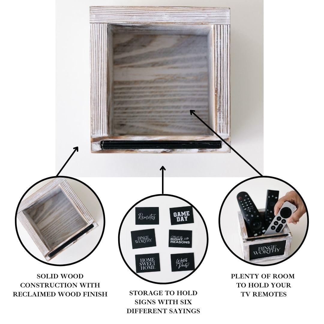Remote Control Holder- Rustic TV Remote Holder – Remote Caddy Farmhouse Decor…