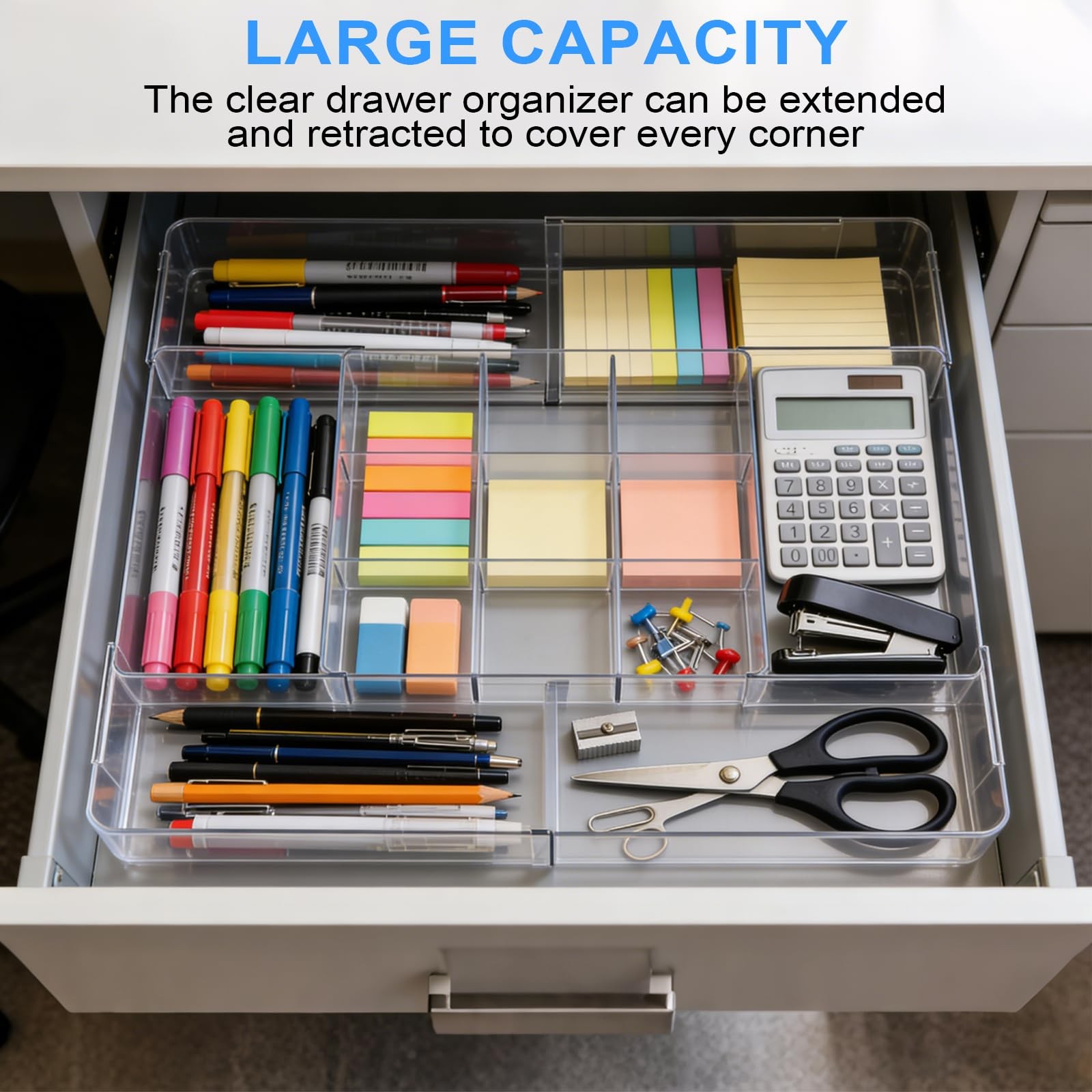 Acrylic Drawer Organizer, Expandable Drawer Organizer Trays, Desk Organizers …