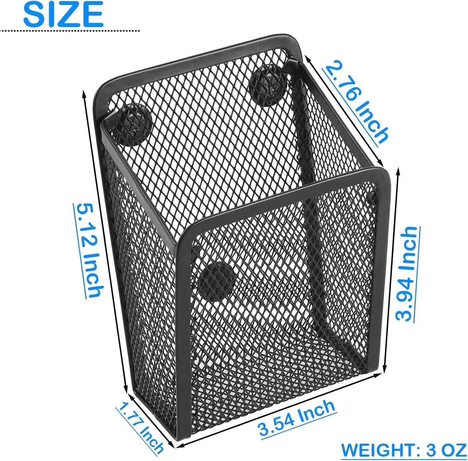 Magnetic Pencil Holder,Mesh Stainless Steel Pen Basket, Metal Writing Utensil…